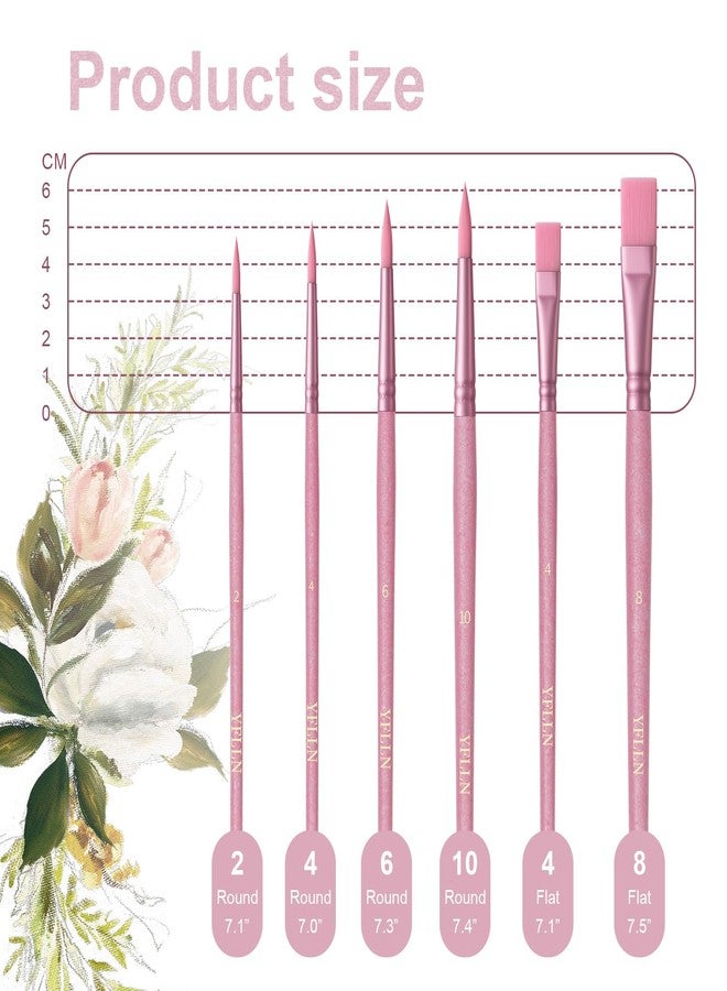 YFLLN Paint Brushes Set for Acrylic Painting,Watercolor Brushes Painting Brush Nylon Hair Brushes for Acrylic Oil Watercolor Canvases Rock Body Face Nail Miniature Detailing Drawing Art Supplies(Red) - Image 2