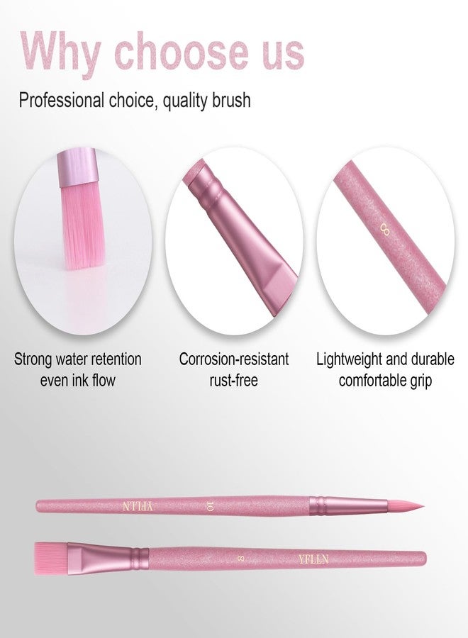 YFLLN Paint Brushes Set for Acrylic Painting,Watercolor Brushes Painting Brush Nylon Hair Brushes for Acrylic Oil Watercolor Canvases Rock Body Face Nail Miniature Detailing Drawing Art Supplies(Red) - Image 4