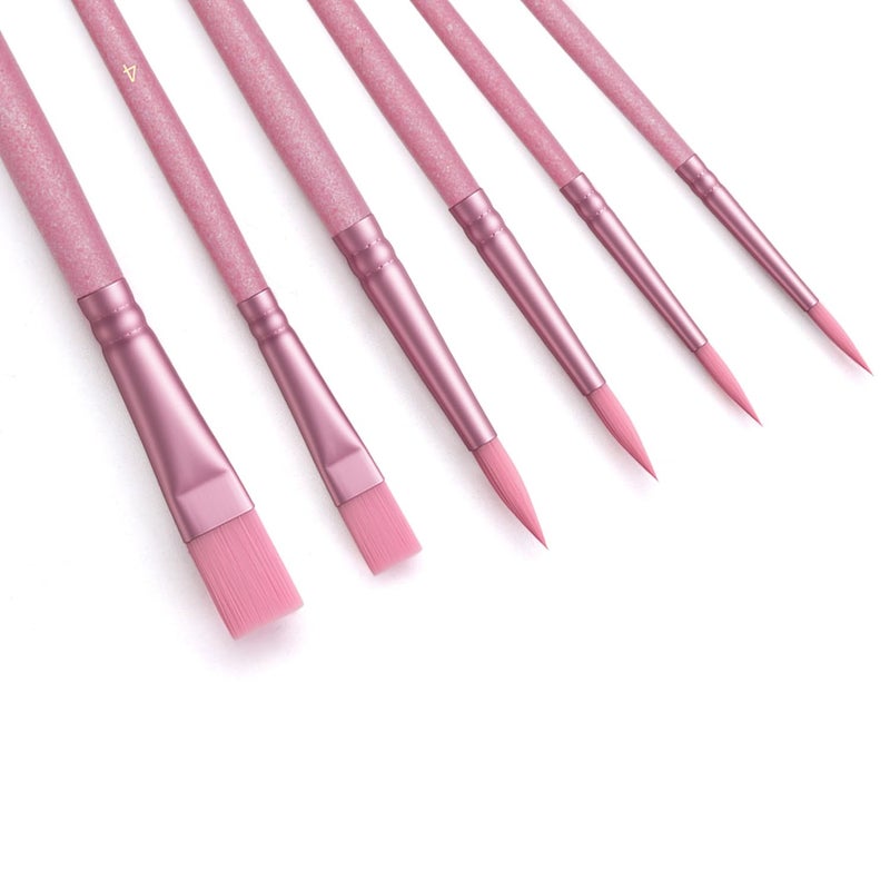 YFLLN Paint Brushes Set for Acrylic Painting,Watercolor Brushes Painting Brush Nylon Hair Brushes for Acrylic Oil Watercolor Canvases Rock Body Face Nail Miniature Detailing Drawing Art Supplies(Red) - Image 1