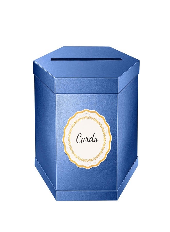 ROSEGLD Card Box, Card Receiving Box 12x10x10 Inches, Elegant Card Box Holder for Wedding, Graduation, Birthday, Baby Shower, Engagement (Navy Blue) - Image 1