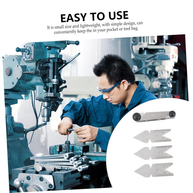 PartyKindom 4Pcs Metric Thread Gauge Set Compact Lightweight Center Gauge Measuring Tool - Image 4