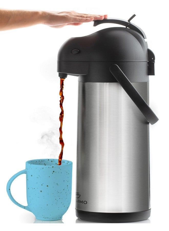 Cresimo قارورة قهوة كريزيمو مع مضخة - 102 أونصة / 3 لتر إبريق هواء بسعة 12 ساعة للماء الساخن، موزع كاكاو للحفلات - إبريق شاي، أواني هواء معزولة من الفولاذ المقاوم للصدأ لموزع المشروبات الساخنة - مضخة قهوة - Image 1