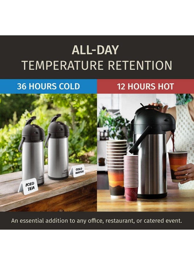 Cresimo قارورة قهوة كريزيمو مع مضخة - 102 أونصة / 3 لتر إبريق هواء بسعة 12 ساعة للماء الساخن، موزع كاكاو للحفلات - إبريق شاي، أواني هواء معزولة من الفولاذ المقاوم للصدأ لموزع المشروبات الساخنة - مضخة قهوة - Image 2