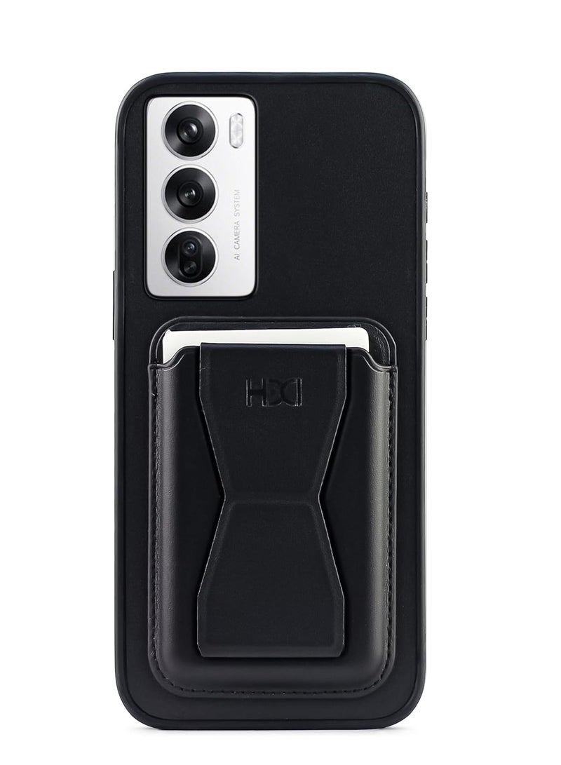 Leather Wallet Case Compatible with Oppo Reno12 , Leather Back Cover With TPU Frame, Shockproof Protective Phone Case with Card Holder Stand (Black) Leather Wallet Case Compatible with Oppo Reno12 , Leather Back Cover With TPU Frame, Shockproof Protective Phone Case with Card Holder Stand (Black)  - Image 1