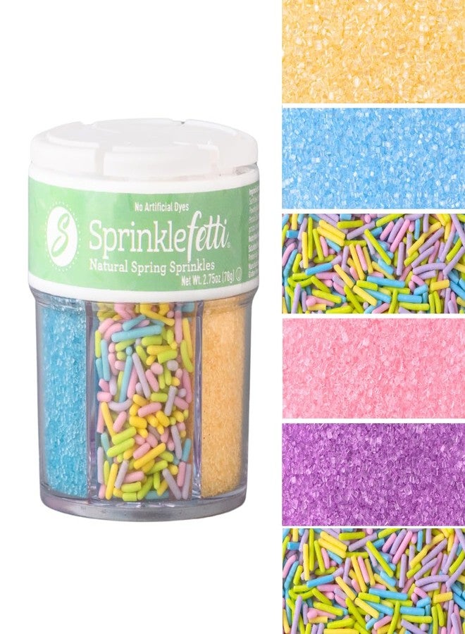 Sweets Indeed Dye Free Pastel Sprinkles 6 Cell, Yellow Blue Purple and Pink Sugar with Pastel Jimmies, No Artificial Dyes, Edible Cake Decorations Baking Ice Cream Cookies Cupcake Topper, 2.75 ounces - Image 1