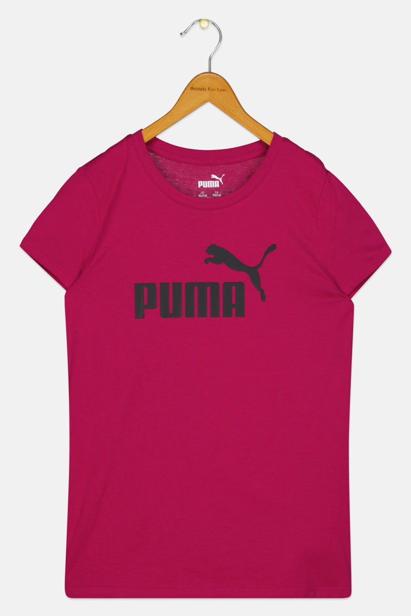 PUMA Kids Girl Sportswear Fit Short Sleeve Outdoor T-Shirt, Purple - Image 2