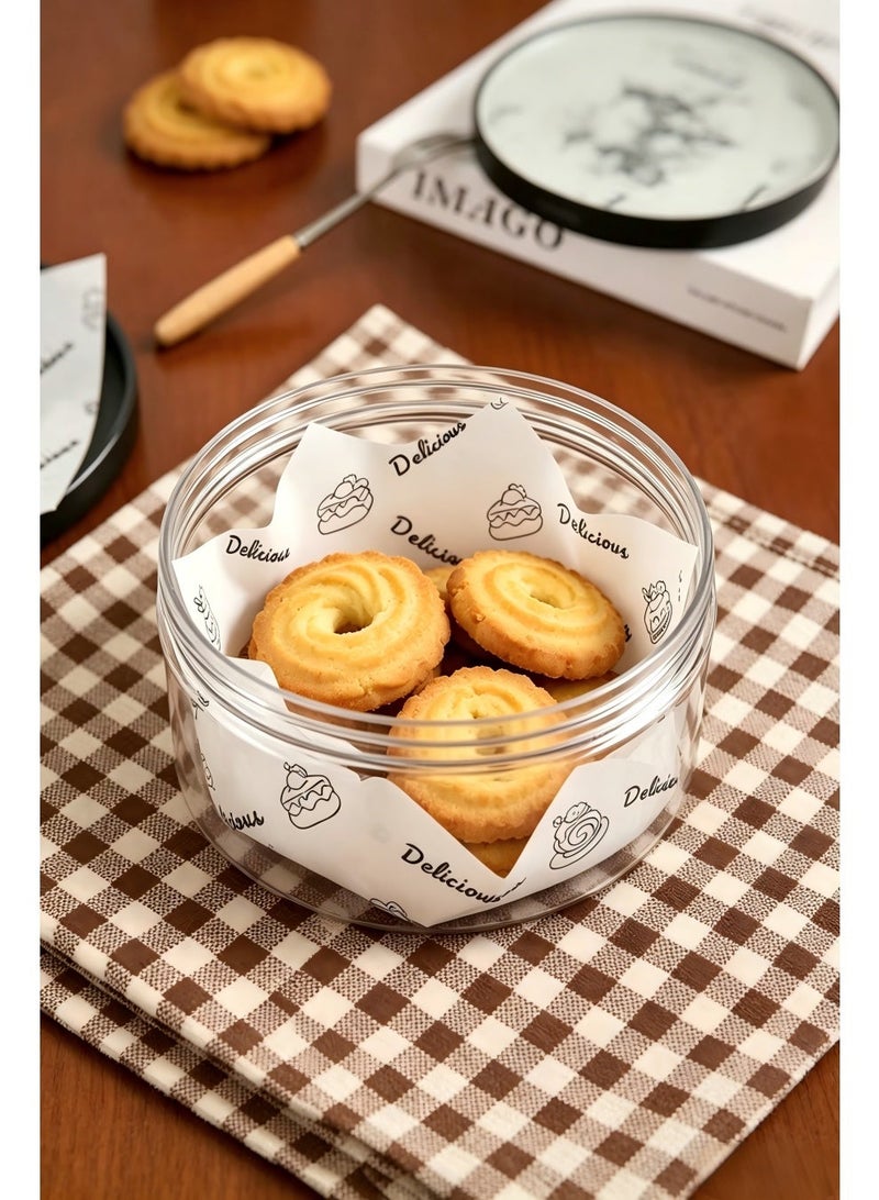 200Pcs Wax Paper Sheets for Food, Food Grade Oil Proof Paper Sandwich Wrapping Paper, Basket Liners Food Picnic Paper Sheets Greaseproof Deli Wrapping Sheets, Food-Specific Hamburger Cake Bread Paper with Printed English Text 18x18cm - Image 3