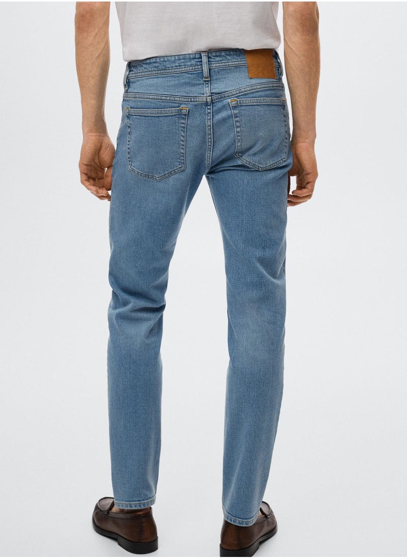 MANGO - Light Wash Slim Fit Jeans - Image 1