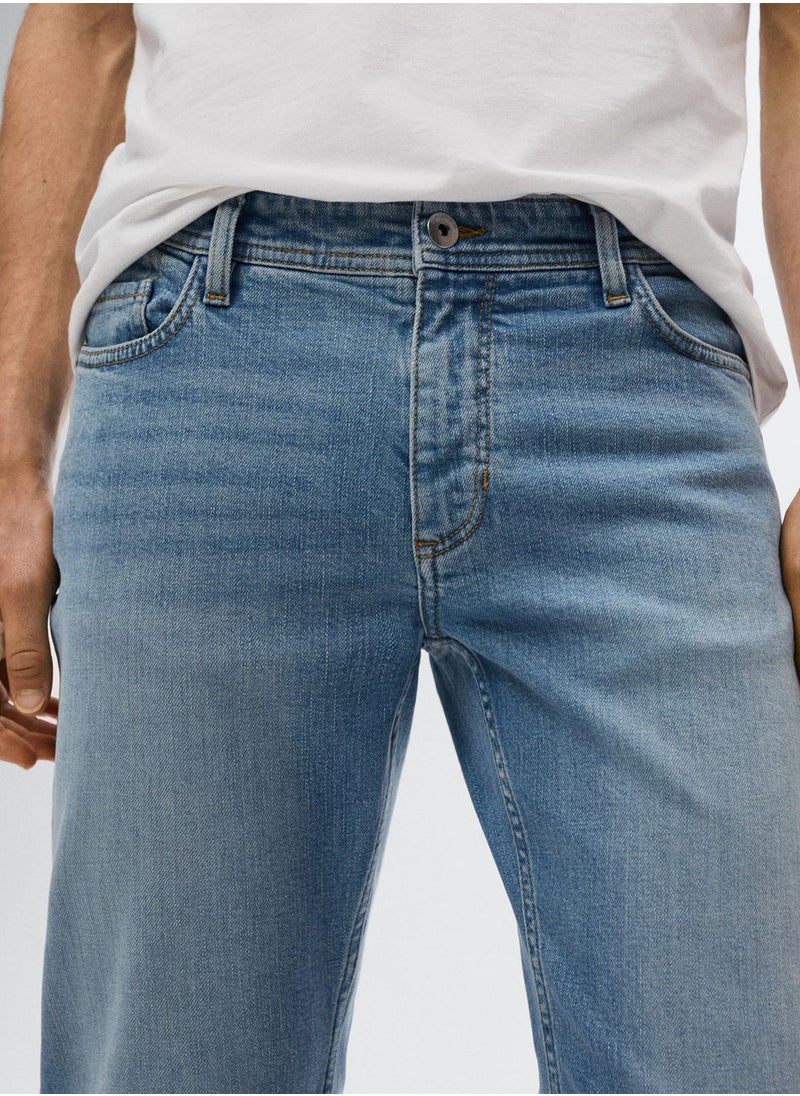 MANGO - Light Wash Slim Fit Jeans - Image 1