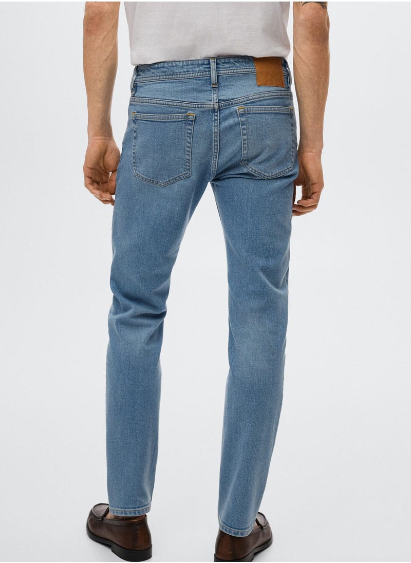 MANGO - Light Wash Slim Fit Jeans - Image 1