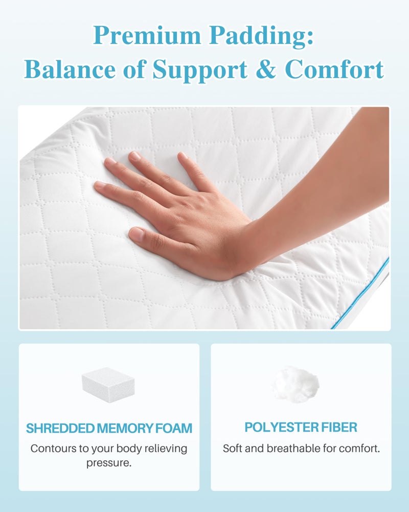 YZ HOME Long Body Pillow for Adults - Firm Body Pillow Insert with Shredded White Memory Foam, Adjustable Height, Soft Support for Side Sleeping, Pregnant Women, Washable (White, 20x54 Inch) - Image 3