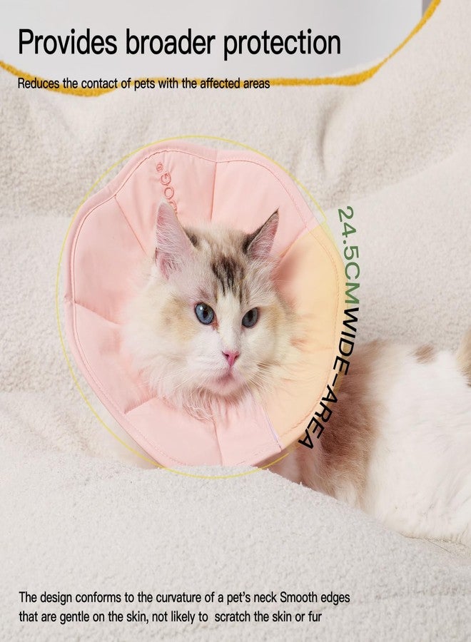 Touchdog Adjustable Soft Cat Cone Collar - Waterproof Recovery Collar for Cats After Surgery, Lightweight Elizabethan Collar for Kittens, Small to Large (Pink, M) - Image 3