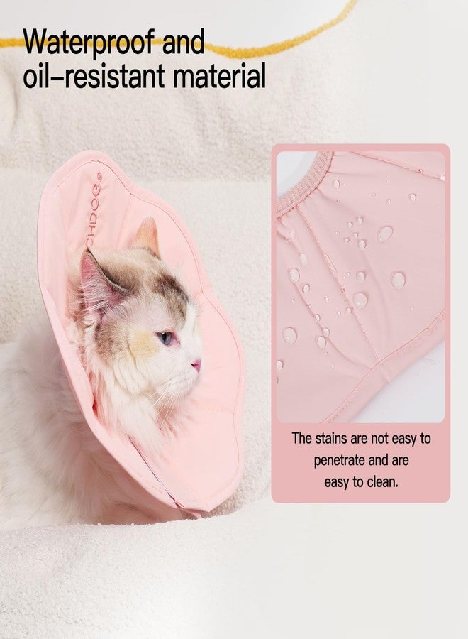 Touchdog Adjustable Soft Cat Cone Collar - Waterproof Recovery Collar for Cats After Surgery, Lightweight Elizabethan Collar for Kittens, Small to Large (Pink, M) - Image 4