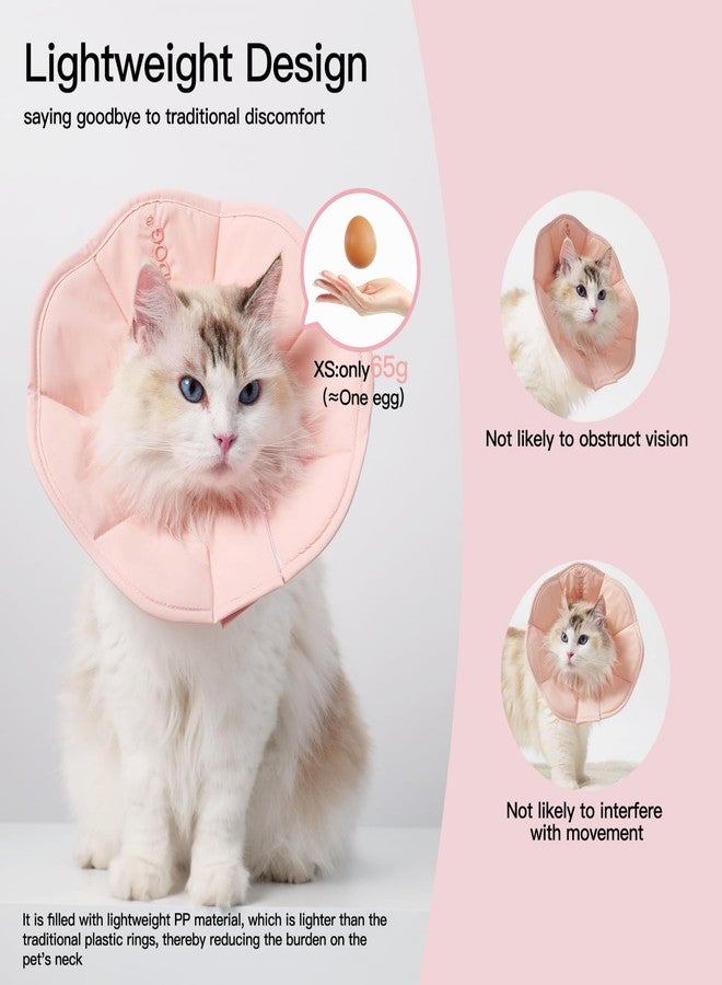 Touchdog Adjustable Soft Cat Cone Collar - Waterproof Recovery Collar for Cats After Surgery, Lightweight Elizabethan Collar for Kittens, Small to Large (Pink, M) - Image 2