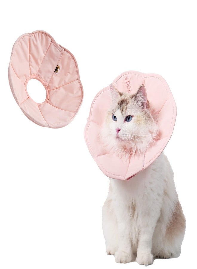 Touchdog Adjustable Soft Cat Cone Collar - Waterproof Recovery Collar for Cats After Surgery, Lightweight Elizabethan Collar for Kittens, Small to Large (Pink, M) - Image 1