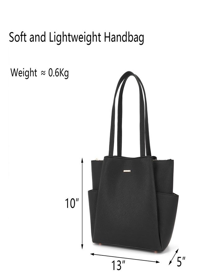 Idesort Tote Handbags for Women Purse and Wallet Set Large Shoulder Work Bags Satchel Purses Black - Image 5