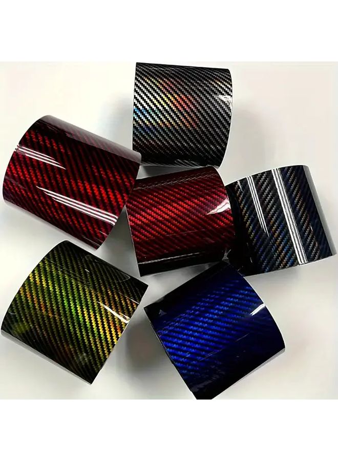 High Gloss Holographic Carbon Fiber Vinyl Wrap Black 3 94 Inch X 59 84 Inch - Image 3
