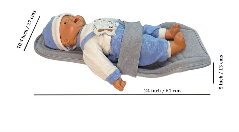 HOOPA وسادة تغذية HOOPA 2 في 1 باللون الرمادي | وسادة للرضاعة | حامل للرضع | حامل للمولود الجديد | وسادة للرضاعة | حامل مائل - Image 2