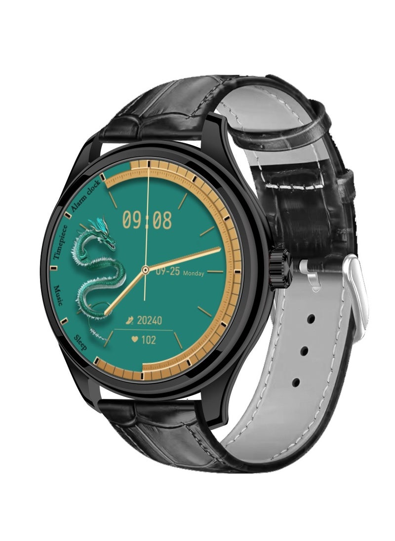 Hommtel GT5 Ultrathin Smartwatch with 1.53-inch AMOLED Display, NFC, AI Voice Assistant, Multi-Sport Modes, Formal Strap Edition Black | Extra Chain and Silicon Straps Free  - Image 3