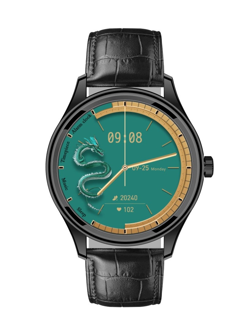Hommtel GT5 Ultrathin Smartwatch with 1.53-inch AMOLED Display, NFC, AI Voice Assistant, Multi-Sport Modes, Formal Strap Edition Black | Extra Chain and Silicon Straps Free  - Image 2