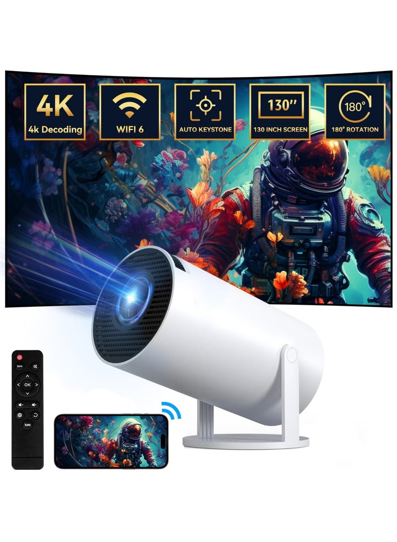 جهاز عرض محمول صغير الحجم، يدعم تقنية واي فاي 5G ونظام أندرويد 11.0، يدعم شاشة عرض تصل إلى 130 بوصة بدقة Full HD، مناسب للاستخدام المنزلي الداخلي والخارجي، هدية مثالية لأعياد الميلاد، متوافق مع أجهزة التلفزيون الذكية/HDMI/USB/PS5/iOS/PS4 - Image 4
