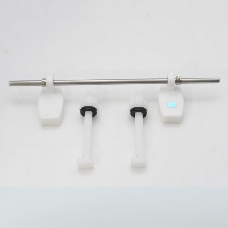 NEW WARE غطاء مقعد مرحاض غربي مع مفصلات من الفولاذ المقاوم للصدأ - مجموعة تثبيت بلاستيكية بيضاء لمراحيض الغرب - مجموعة مفصلات بديلة آمنة ودائمة - Image 2