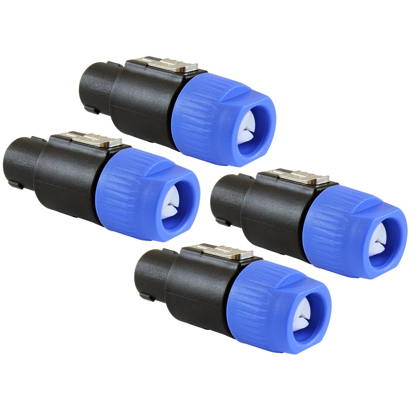GLS Audio Speaker Plug Twist Lock 4 Pole Speaker Plug Compatible with Neutrik Speakon NL4FC, NL4FX, NLT4X, NL2FC - 4 Pack - Image 2