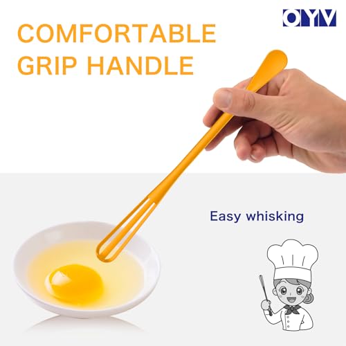 OYV Multifunctional Mini Whisk and Spoon, 8.5 in Mini Whisks for Cooking, 2 Pieces Small Whisk For Whisking, Beating, Blending Ingredients, Mixing Sauces, BPA Free Tiny Whisk - Image 5