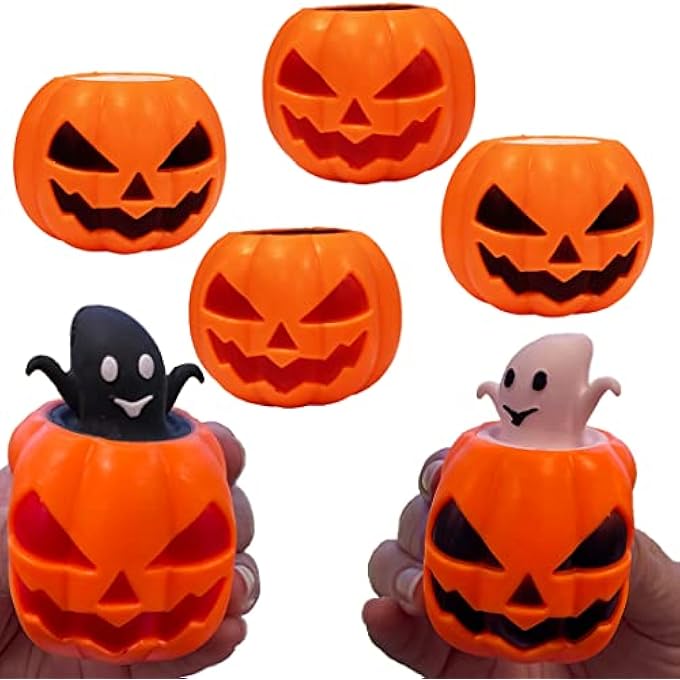 Tigerdoe Pumpkin Fidget Toy - 6 PC Set Halloween Pop Up Toys - Squishy Anxiety Relief Sensory Toy - Image 1