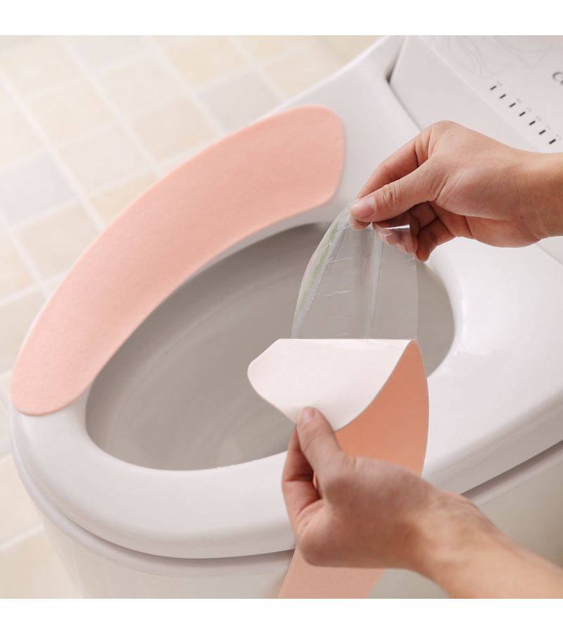 10 Pcs 5 Pairs Random Color Warm Thickened Electrostatic Toilet Seat Stickers - Image 4