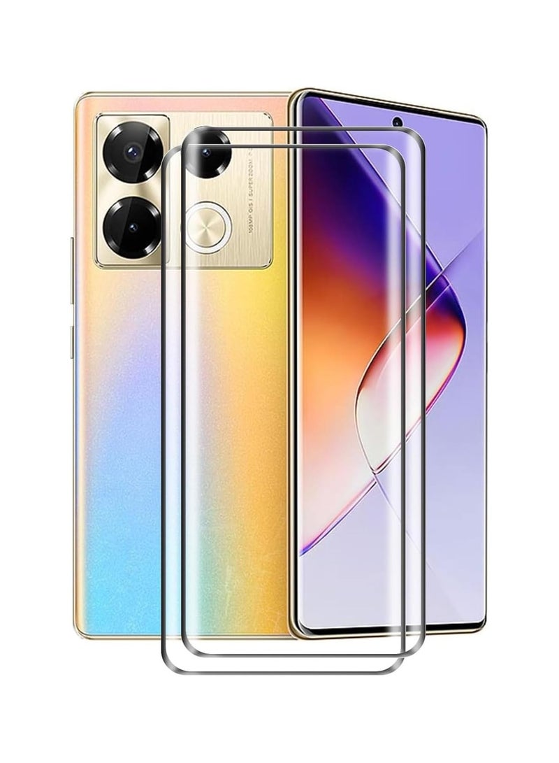 Muzz حماية شاشة إنفينيكس نوت 40 زجاج مقسى لاصق كامل تغطية كاملة خالي من الفقاعات مضاد للخدش عالي الوضوح عالي الاستجابة لإنفينيكس نوت 40 (عبوة 2)  - Image 1