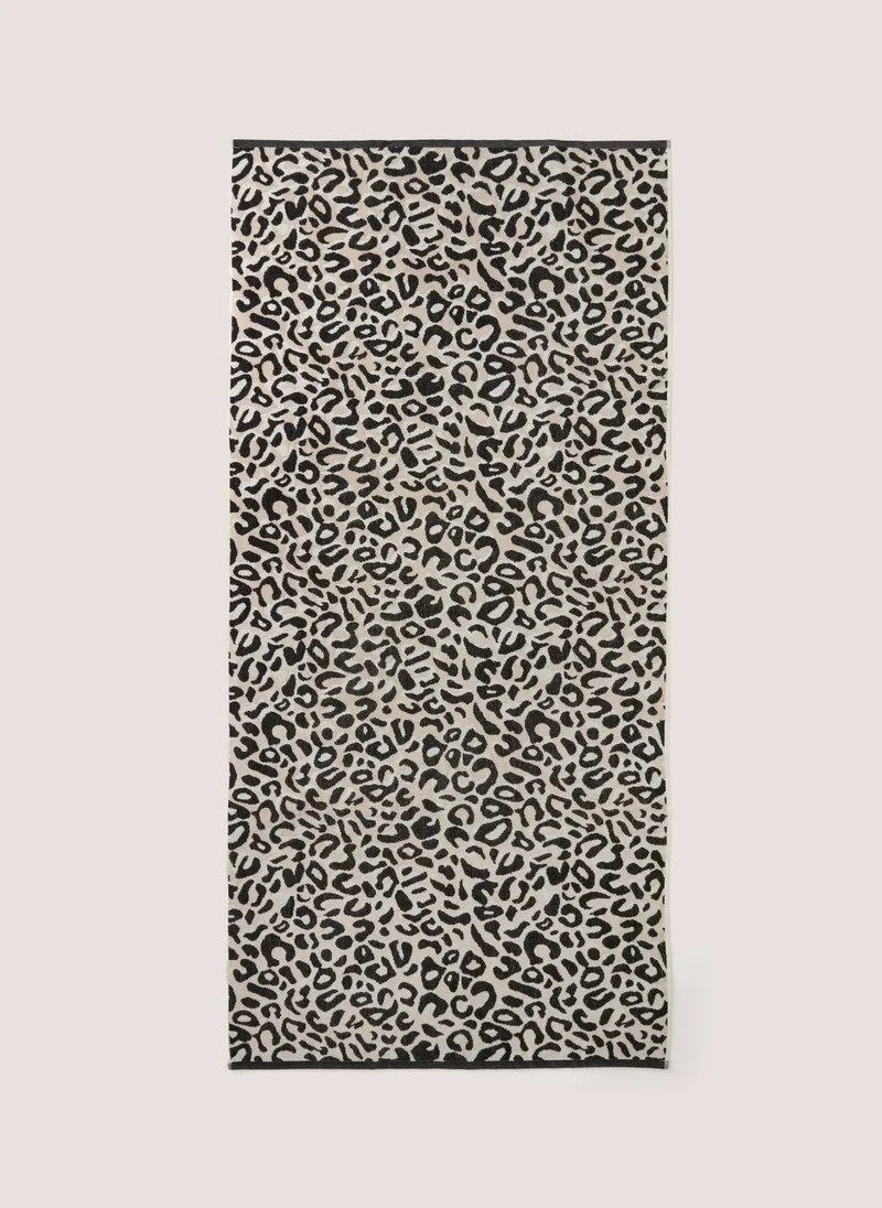 Matalan Leopard Jacquard Beach Towel Black