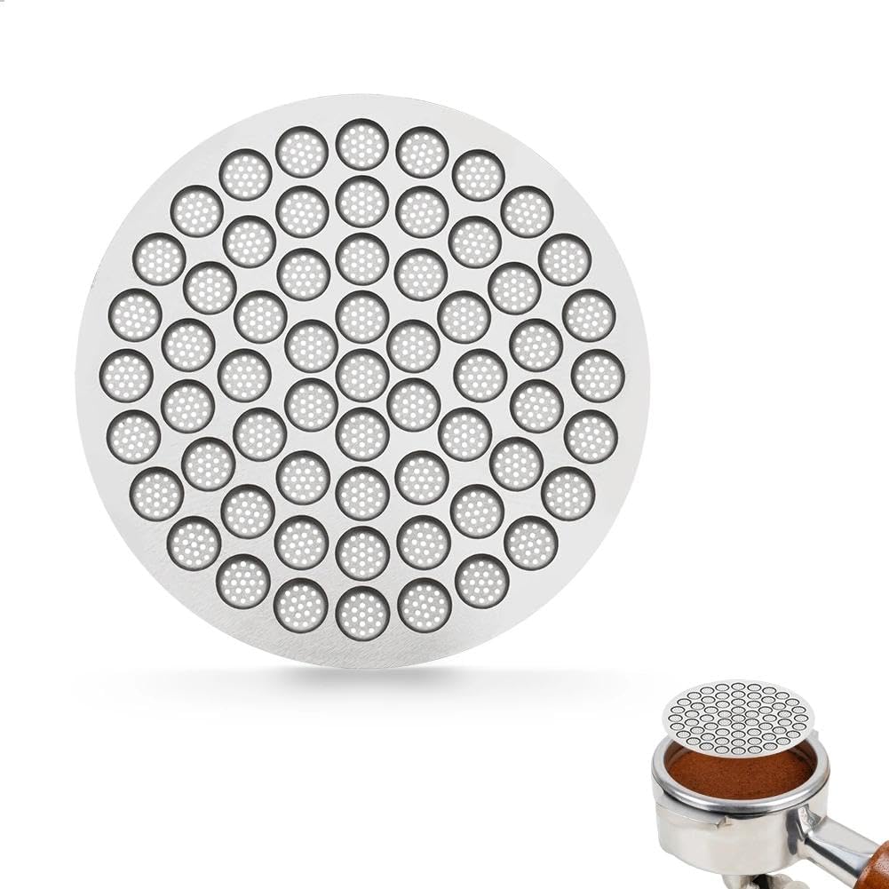 51mm Espresso Puck Screen Reusable Coffee Filter Screen | 316 Food Grade Stainless Steel, 0.8mm Ultra Thin Mesh, Even Extraction, Easy Clean, Fits 51mm Portafilter Baskets, Round