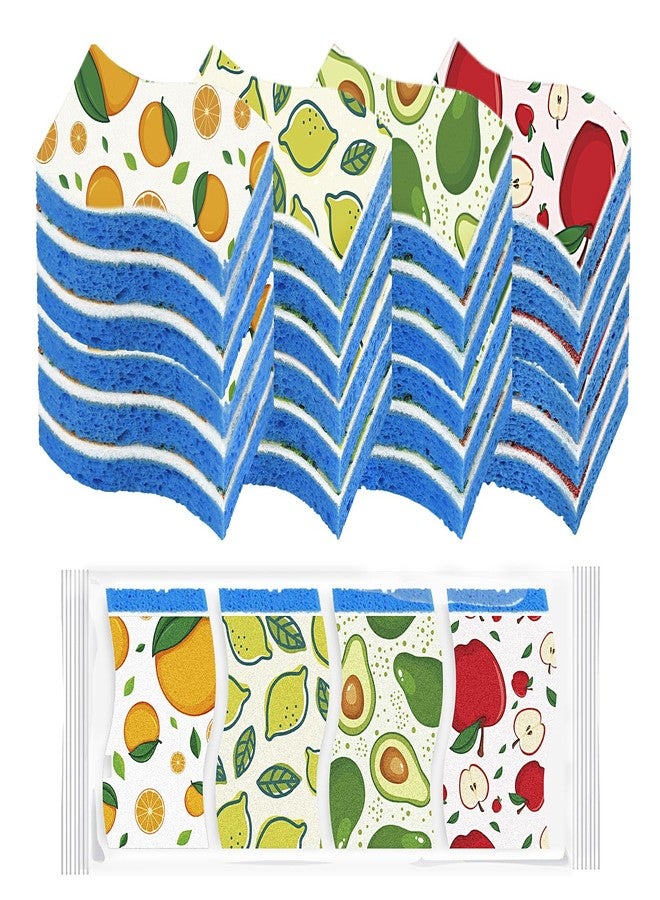 AIDEA Sponges Kitchen, Non-Scratch Scrub Sponge-24Count, Sponges for Non-Stick Cookware, Cellulose Sponge for Dishes, Cleans Fast Without Scratching, Cleaning Power for Kitchen, Bathroom, Household - Image 1