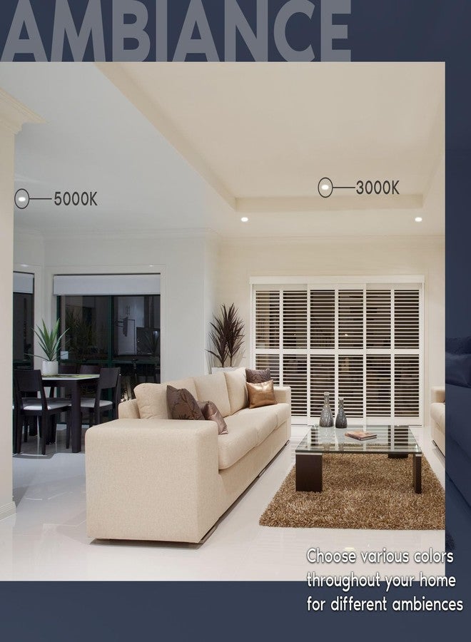 LUXRITE مصابيح LUXRITE LED غائرة بدون إطار مقاس 4 بوصات مع صندوق توصيل، 5 درجات حرارة لونية قابلة للاختيار من 2700 كلفن إلى 5000 كلفن، 15 واط، 1200 لومن، قابلة للتعتيم، مقاومة للماء ومصنفة IC، إضاءة سفلية بدون علبة، مدرجة في قائمة ETL، مناسبة للمباني الجديدة والتجديدات - Image 4