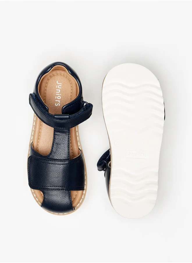 JUNIORS Boys Solid Sandals With Hook And Loop Closure