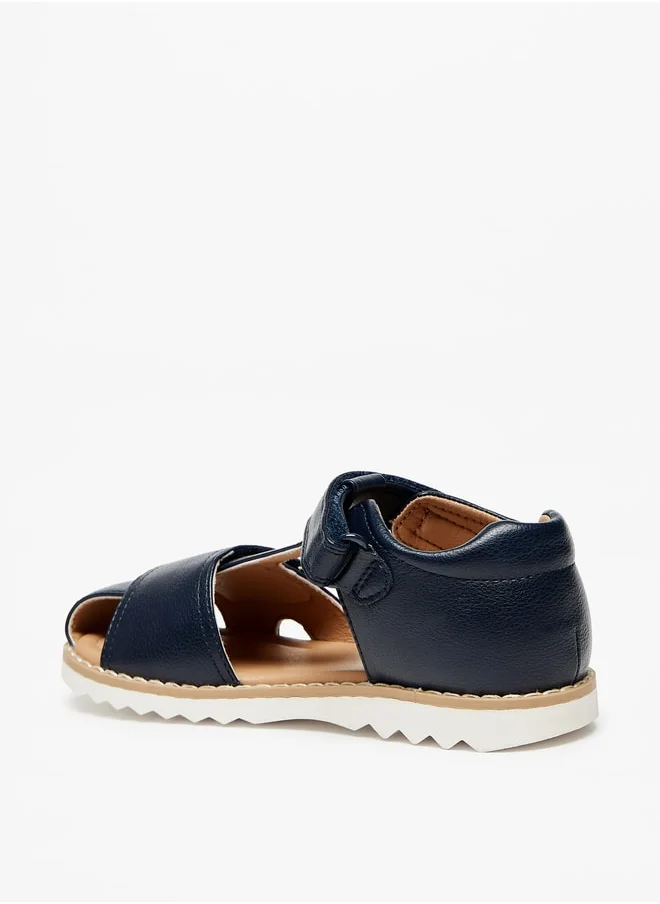 JUNIORS Boys Solid Sandals With Hook And Loop Closure