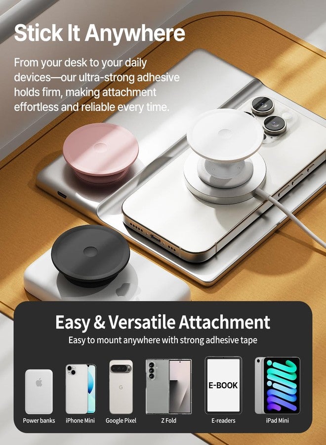 Sinjimoru for Soft Silicone Phone Grip Stand, Strong Adhesive Slim Holder for Comfortable One-Hand Use on Any Smartphone – Tap Tok Black - Image 3