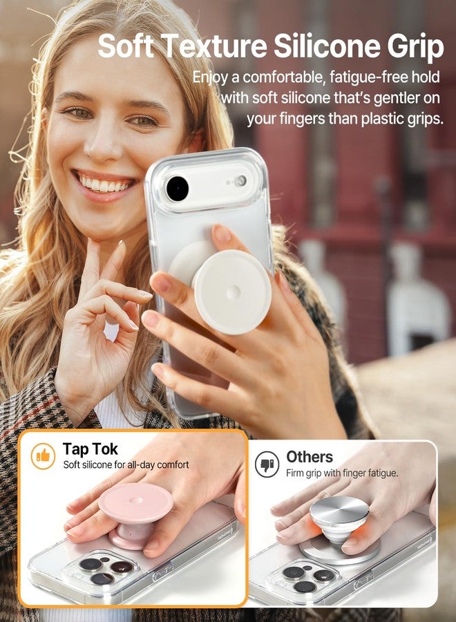 Sinjimoru for Soft Silicone Phone Grip Stand, Strong Adhesive Slim Holder for Comfortable One-Hand Use on Any Smartphone – Tap Tok Black - Image 2