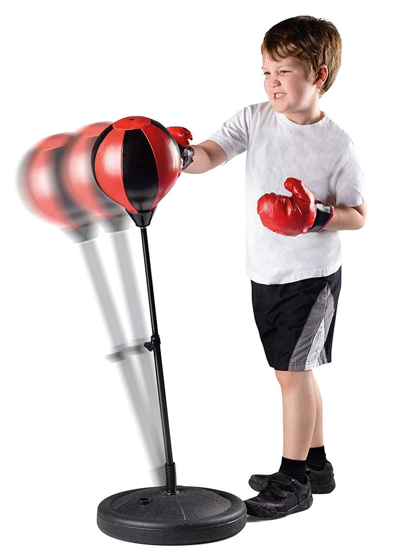 Generic Punching Bag Set for Kids, Boxing Gloves with Boxing Ball, Pump, Adjustable Stand 90-120CM  - Image 3