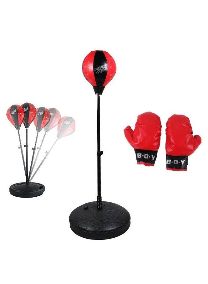 Generic Punching Bag Set for Kids, Boxing Gloves with Boxing Ball, Pump, Adjustable Stand 90-120CM  - Image 4