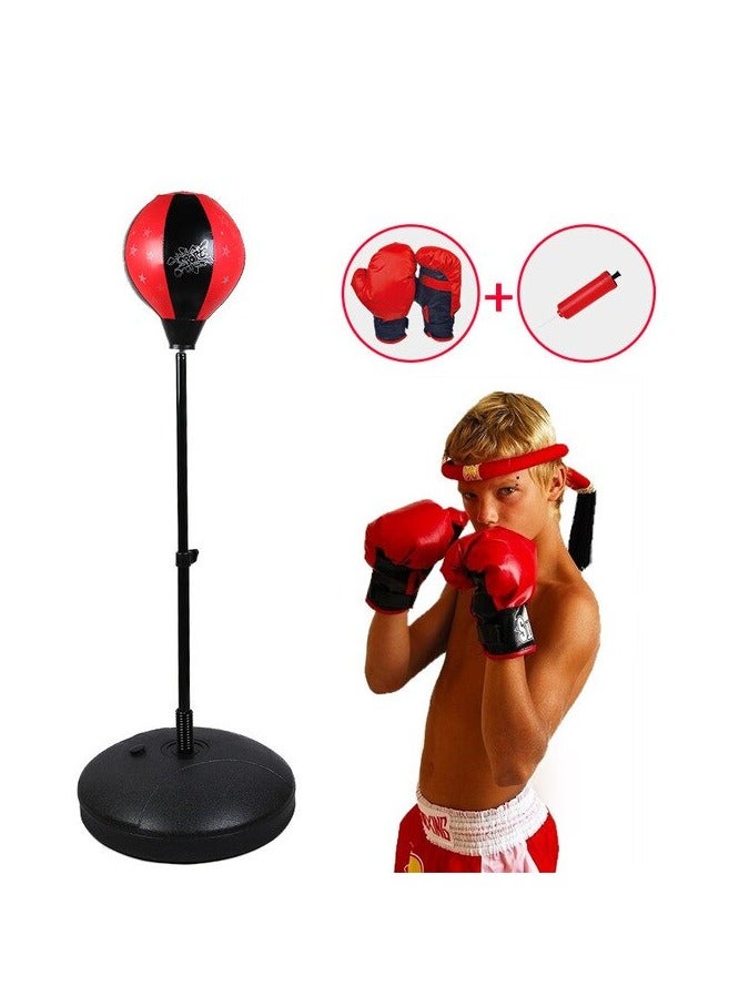 Generic Punching Bag Set for Kids, Boxing Gloves with Boxing Ball, Pump, Adjustable Stand 90-120CM  - Image 5