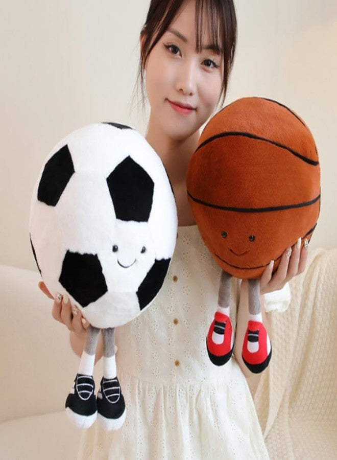 OUKEYI 11.8 "/30cm Basketball Plush Pillow, Soft Football Shaped Plush Pillow,Basketball/Football Plush Toy Sport Theme Plushie Soccer Stuffed Toys (Basketball) - Image 3