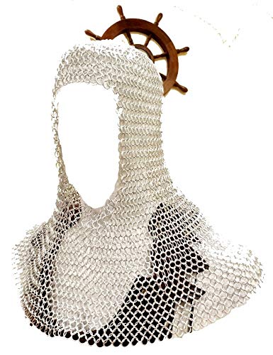 THOR INSTRUMENTS Medieval Armor Aluminum Chainmail CoifHood Costume LARP New Rustic Vintage Home Decor Gifts