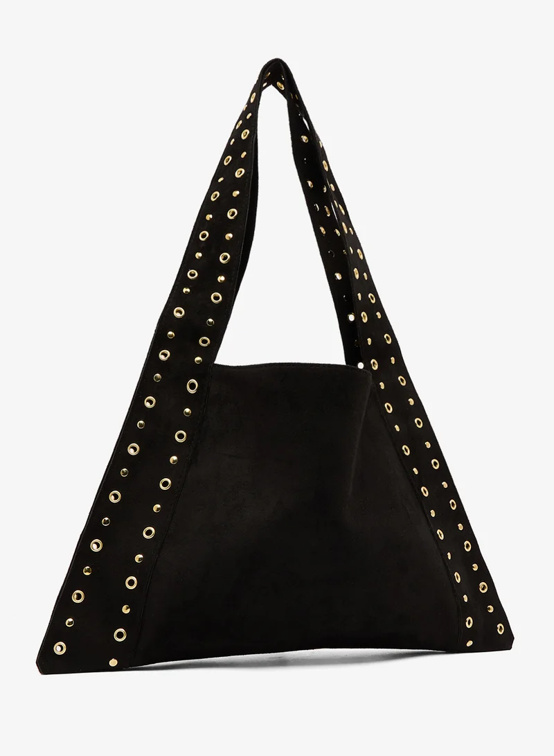 جينجر حقيبة يد نسائية كبيرة مزينة بالمعدن