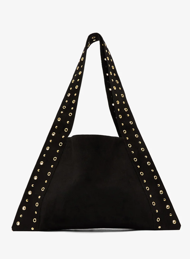 جينجر حقيبة يد نسائية كبيرة مزينة بالمعدن