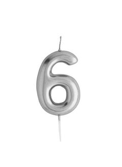 Hootyballoo Silver Number  '6' Candle 