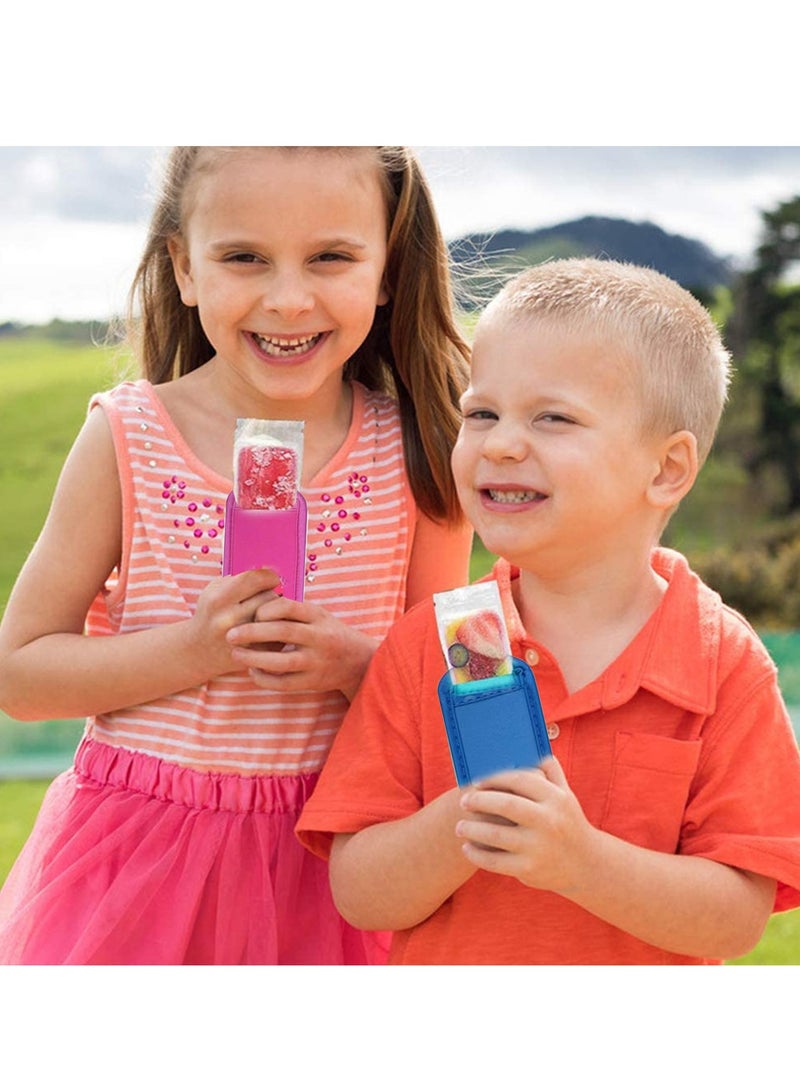 8PCS Ice Pop Sleeves Antifreezing Sleeves Reusable Popsicle Bags Fun Kid Styles Popsicle Party Pack  - Image 2