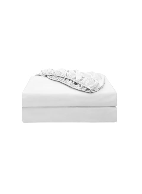 2-Pack Pure Cotton Fitted Sheet Twin Size  600 Thread Count 16"" Deep Pocket Egyptian Cotton Fitted Sheet (2pcs  Twin  White)