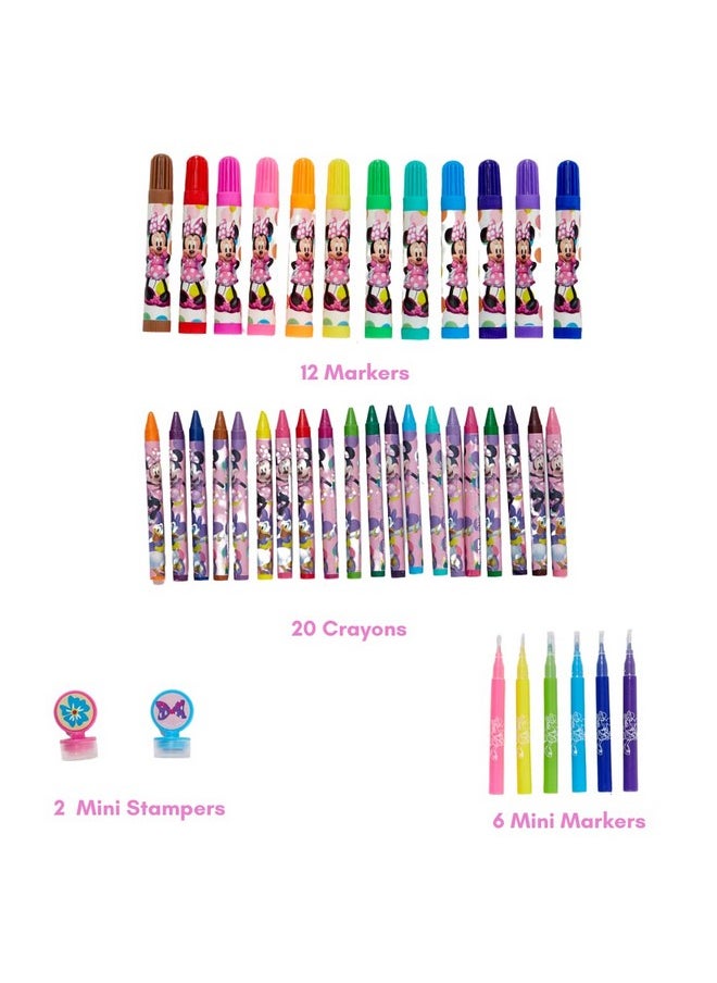 Innovative Designs - Disney Minnie Mouse Coloring Art Set For Kids With Stickers And Stampers 150+ Pieces - Image 1